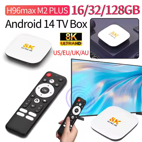 H96max M2 PLUS 128/32/16GB Android 14 Smart TV Box Wi-Fi 6 Bluetooth5.4 Media Player 8K Set Top Box 