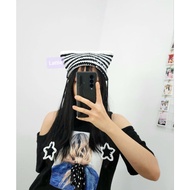 HANDMADE CAT BEANIE HAT/STAR CAT HAT/ CAT HAT CAT BEANIE HAT CUTE BEANIE HAT VIRAL/ FASHION KOREA AE