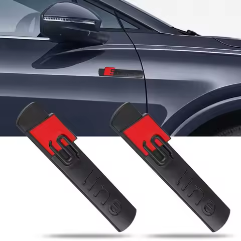 Automobile Leaf Panel Side Badge Sports Car Decorative 3D Sticker For Audi SLINE A3 A4 B8 8P 8V A6 C