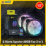 G-STORM Specter ARGB Fan 3in 1 with Hub and Remote Control | 120mm fans | We also have Keytech Storm