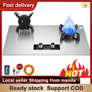 Gas Stove Stainless steel material gas stove Gas stove burner Built in burner gas stove Double burner gas stove Liquefied gas stove Durable Silver Apply to Liquefied gas