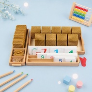 Base-Ten Math Game Storage Box Wooden Counting Blocks Wooden Number Blocks Compartments Educational 