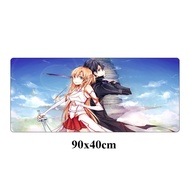 Cool 90x40cm Anime Mouse Pad Gamer Large Sword Art Online XXL Rubber Durable Gaming MousePad Locking Edge Laptop Desk Mat