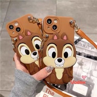 Cute Squirrel Wallet Phone Case For Samsung Galaxy M52 A70/A70S A50 A50S A30S A30 A20 A10 M10 A03 A10S M01S A31 A11 M11 J7 J2 Prime Coin Purse Soft Cover With Lanyard Card Holder