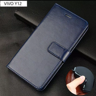 Leather Flip Cover Vivo Y12 - Wallet Case Kulit - Casing Dompet Case Wallet Leather Flip Case Vivo Y