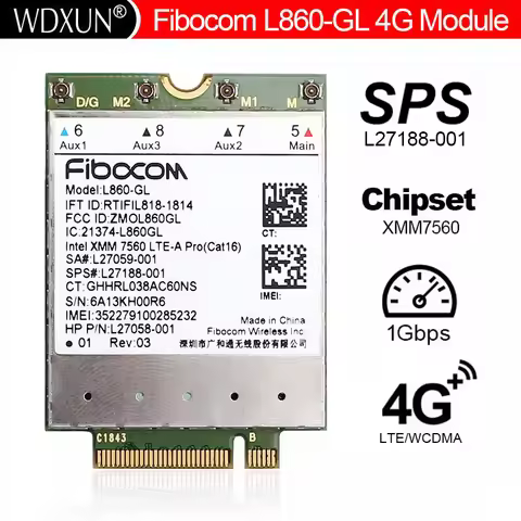 FDD-LTE TDD-LTE Cat16 Fibocom L860-GL L860-GL-16 USB 4G Module Wlan Card SPS L27188-001 For HP lapto