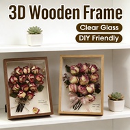 DIY Dried Flowers 3D Wooden Frame for Picture A4 Decoration Preserved Frame