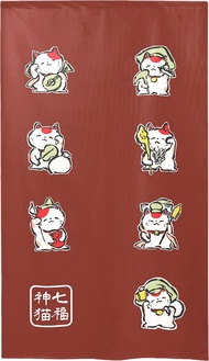 【預訂】日本製 七福神貓門簾