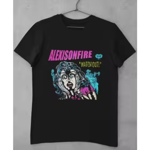 Vintage Y2k Tops ALEXISONFIRE Watch Out Hard Rock T-shirt Casual Loose Streetwear Internet Humor Pri