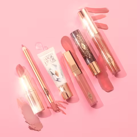 Charlotte Tilbury Unreal Lips Healthy Glow Nectar Oil Collagen Lip Bath Pillow Talk Lipstick Natural
