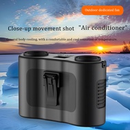 Portable Waist Clip Fan Wearable Mini USB Rechargeable Hanging Fan for Outdoor Working Double Air Ou