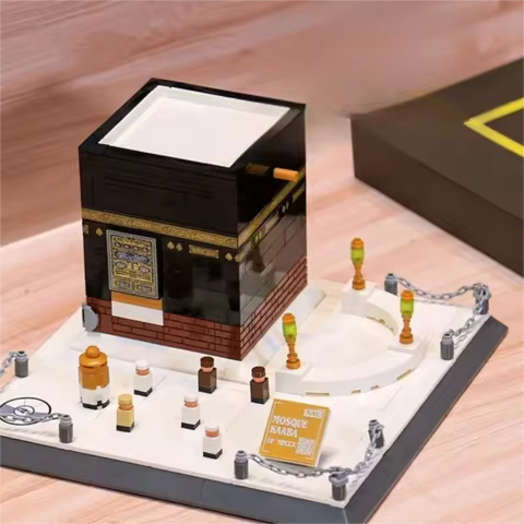 446pcs Masjid al Haram Kaaba Building Blocks Mecca Grand Mosque Islam Holiest Site Black Cube Archit