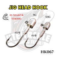 SP Hook Jighead x4 Strong SP Soft Plastics Mata Kail 3.5g 7g Sharp Strong Kolam Air Tawar Freshwater