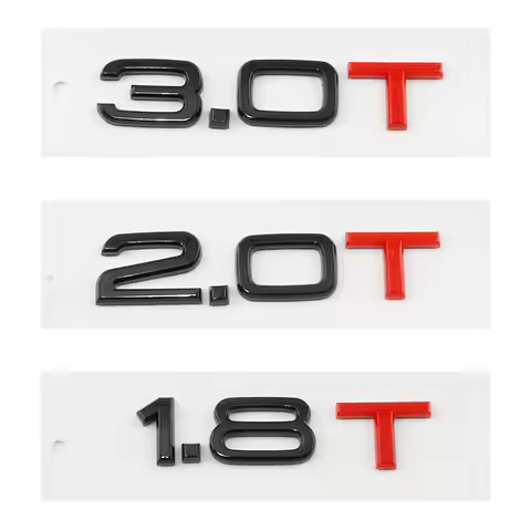 Car Sticker ABS 1.8T 2.0T 3.0T Displacement Logo Decals For Audi A2 A3 A4 A5 A6 A7 A8 Q2 Q3 Q5 Q7 S4