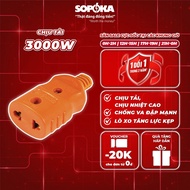 SOPOKA D3000W super load female plug with 3m, 5m wire, heat resistant, safe