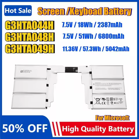 G3HTA044H G3HTA048H G3HTA049H Screen Keyboad Battery for Microsoft Surface Book 2 13.5" Inch 1835 18