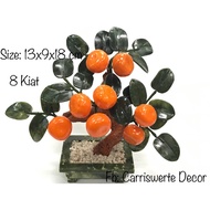 CARRISWERTE Feng Shui Decor Orange Tree Figurine Kiat Kiat Made Of Ceramics Lucky Charm Tree Home De