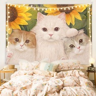 Ins Nordic Cat Background Fabric INS Style Healing Style Bedroom Rental Room Decoration Wall Cloth T