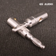 GS AUDIO Pure Copper Thick-Plated Silver Banana Plug Speaker Wire DIY Solder-Free Diameter 4~5MM