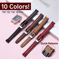 Genuine Leather Watch Band for Lola Watch Leather Bracelet Rose Red Silicone Wristbelt Quick Release