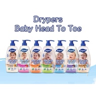 (650ml)Drypers Baby Head to Toe Avacado/Fruit/Oat/Almondmilk