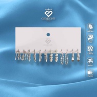 Anting Hijab Set Special Promo: Anting Elegant Twist Studs Anting Tusuk Unik Silver Nyaman untuk Hij