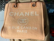 Chanel Deauville Chanel Tote Bag Pale Orange Pink 沙灘袋, 媽媽袋，奶粉袋