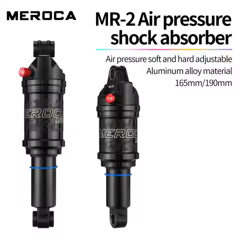 MEROCA Bicycle Air Shock Absorber 125mm/150mm/165mm/190mm Length Adjustable Air Pressure Mountain Bi