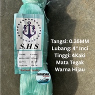035MM X 102MM (4"Inci) X 26MD (4Kaki) X 100Meter Jaring Pukat Ikan /Mata Tegak / Isi Kosong / Warna 