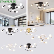 STAYREAL2R Nordic Ceiling Light, Soft Black White Gold Ceiling Light, Modern Style Iron Material Six