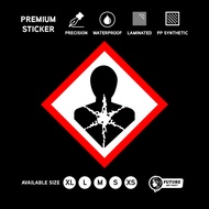 GHS Health Hazard Sticker Safety Label | Carcinogen Mutagen Chemical Warning Sign | Workplace Compli