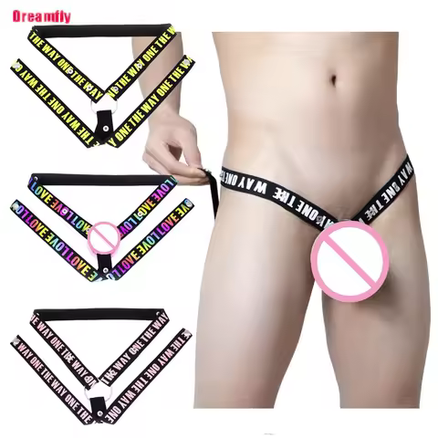 Male Chastity Cage Anti-off Device Elastic Band Auxiliary Belt ONLY Adjustable Ring Rope Les Scrotum