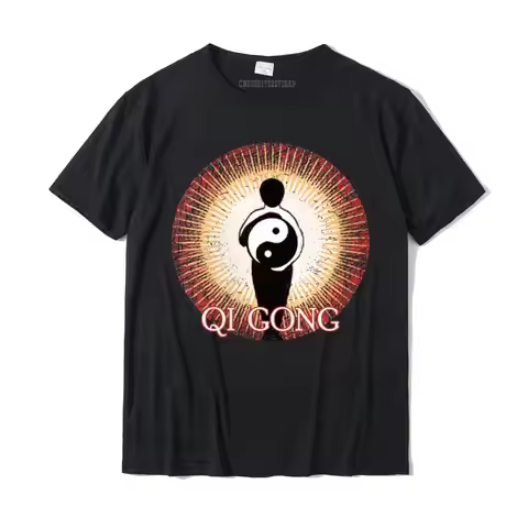 Womens Qi Gong Yin Yang Energy Meditation Tai Chi O-Neck T-Shirt Camisas Wholesale Casual Tshirts Co