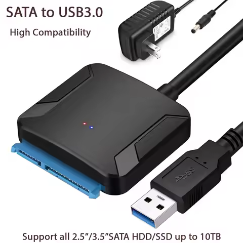SATA to USB3.0 Cable SATA III Hard Drive Adapter Converter for 2.5" 3.5" SSD HDD Hard Drive Disk wit