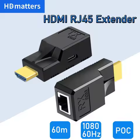 HDMI Extender 60M over Cat5e/6/7 cable 1080P HDMI to RJ45 converter Extender HDMI over Ethernet for 