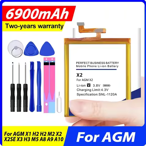 DaDaXiong High Quality Replace Battery For AGM X1 H2 H2 M2 X2 X2SE X3 H3 M5 A8 A9 A10 + Tools Kit