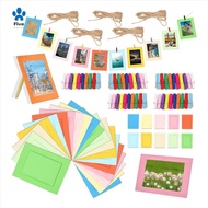 105Pcs 6 Inch Colorful Paper Photo Frames Set for 4 X 6Inch Photo, Hanging Photo Display Frames