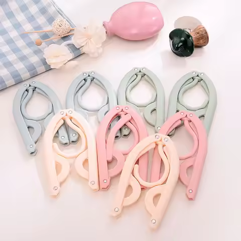 6/12Pcs Travel Portable Plastic Hanger Folding Hanger Non-slip Clothes Hanger Home drying underwear 
