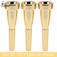 SLADE 3C 5C 7C Gold Plated Metal Trumpet Mouthpiece for Bach Conn and King Trumpet