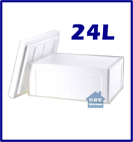 Styro Foam box Seafood 24L /Frozen food polystrene box fruit box gabus putih Ice Box white box insul