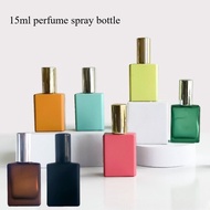 15ML Perfume Spray Bottle Empty Refillable Square Glass Bottle For Travel