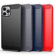 Carbon Fiber Silicone Soft Phone Case For Apple iPhone 12 Pro Max Casing iPhone 11 12 13 Pro Max Mini Phone Cover