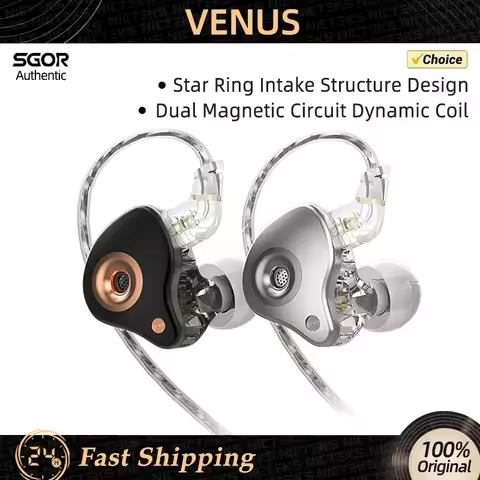 SGOR VENUS HIFI In Ear Earphones Dynamic Headphones IEM Monitor Earbud Super Bass Headset Noise Canc