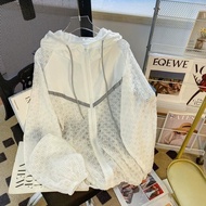 Western Stylefrench styleWhite Chiffon Stitching Cardigan Sunscreen Clothing Women Summer Thin Small