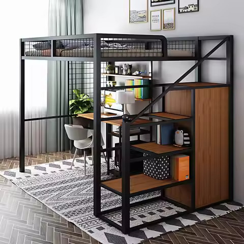 Xinlihao wrought iron bed tooling shop room combination children's room iron frame bed