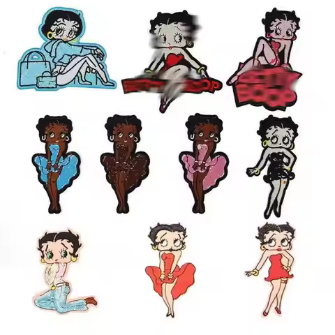 Cool Girl Pink Black Girl Badge Patch Embroidered Iron On Patches for Clothing DIY Clothes Sew On Wo