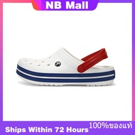 ของแท้พิเศษ Crocs Crocband White Blue Shoes Non-Slip Thick Sole Beach Sandals 11016-11I รองเท้าผ้าใบ