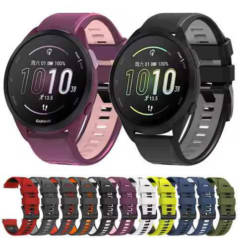 Silicone Watch Band For Garmin Forerunner 165 265 255 M/Venu 3 2 Sq/Vivoactive 5 4 S50 Smartwatch St