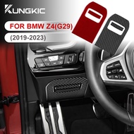 KUNGKIC Soft Carbon Fiber For BMW Z4 G29 2019-2023 Car Driver's Side Storage Box Decorative Sticker 