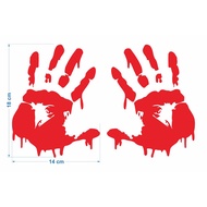 Cutting Sticker Blood Palm Sticker Bloody Footprint